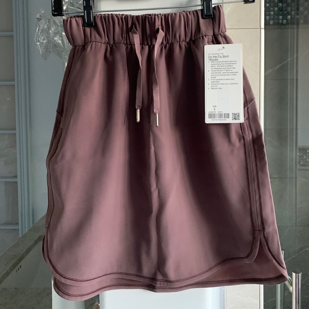 Lululemon On the Fly Skirt Woven: Cherry Cola - Picture 9 of 11